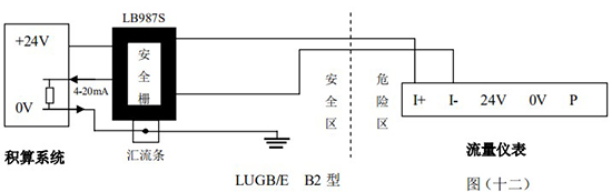 氟利昂管道流量计与积算仪接线图