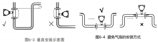 食用油流量计垂直安装示意图