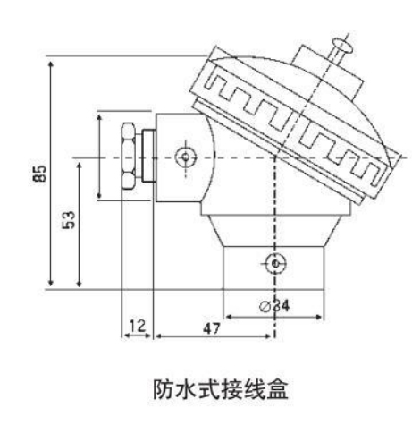 b型热电偶防水式接线盒图